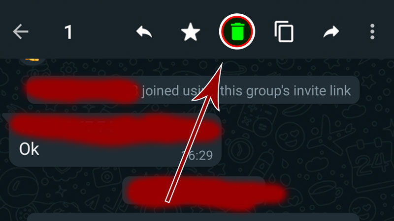 Pulsante Elimina in whatsapp