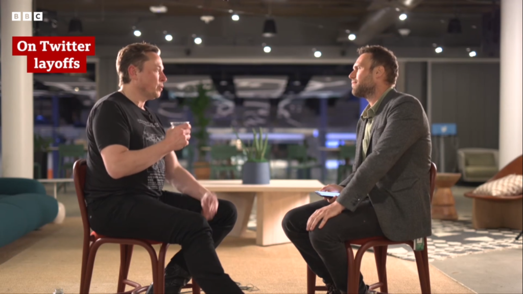Elon Musk en una entrevista con la BBC