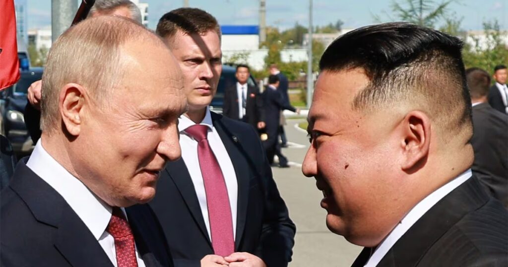Vladimir Poutine & kim Jong Un en Corée du Nord